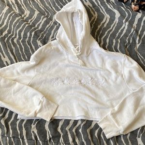 Rodarte Radarte Los Angeles California Off White Cropped Hoodie